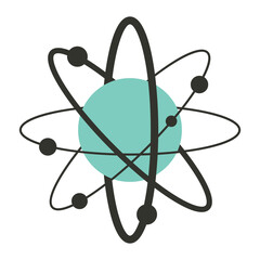 Planet Space Cosmos Satellire Globe Sphere Atom  Molecule Astronomy Round Label Icon. Celestial Planet Orbit Symbol Template. Graphic Boho Simple Planet.