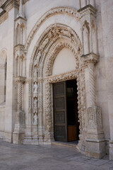 Sibenik, Croatia - May 26, ‎‎2022, The Cathedral of St. James (Croatian: Katedrala sv. Jakova) is a triple-nave basilica with three apses and a dome in the city of Šibenik