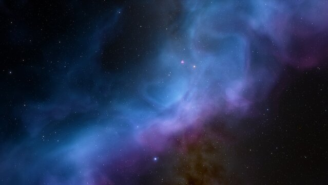 Space nebula, for use with projects on science, research, and education. Illustration © ANDREI
