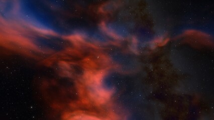 bright nebula, nebula in space, majestic red-purple nebula, beautiful space background 3D render
