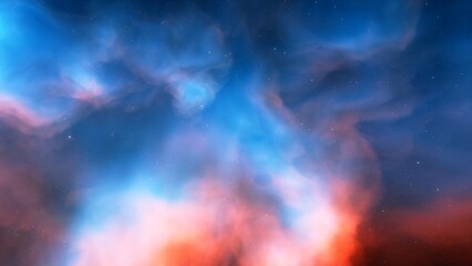 Fototapeta premium red-violet nebula in outer space, horsehead nebula, unusual colorful nebula in a distant galaxy, red nebula 3d render 
