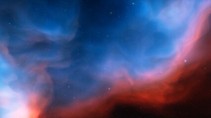 Deep space nebula with stars. Bright and vibrant Multicolor Starfield Infinite space outer space background with nebulas and stars. Star clusters, nebula outer space background 3d render
