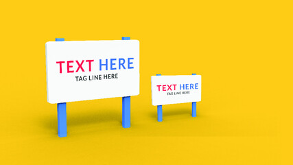 small bill board 3d rendering advertisement  display vector 