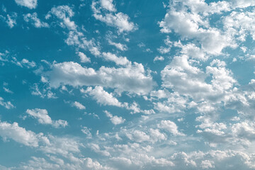 Natural background. White spring clouds