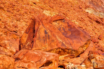 Rocky environment at Sinai peninsula during hot summer day.