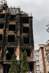 Houses and buildings destroyed in Ukraine due to the war