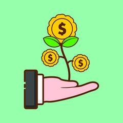 coin purse investment cartoon