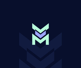 M modern Design Tech Illustrator, Logo design