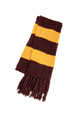 Scarf with texture of the school of magic on a white background.