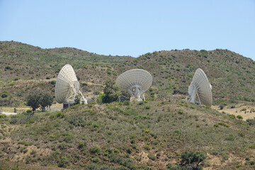 satellite dish network in the mountains