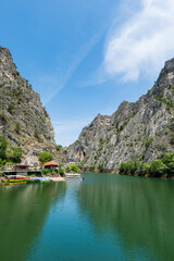 Matka Canyon in Skopje, North Macedonia. Landscape of Matka Canyon and lake, a popular tourist...