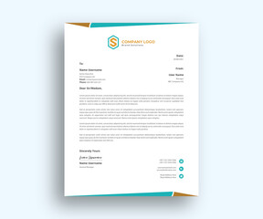 elegant unique corporate formal letterhead Design template