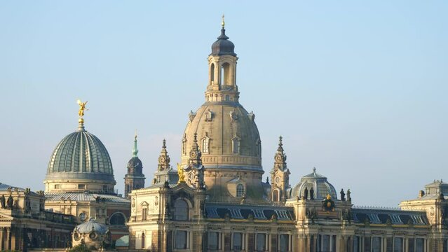church of our lady or Frauenkirche cathedral in Dresden, Germany. Travel and sights of city breaks. landmarks, travel guide Europe.