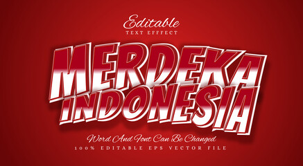 merdeka indonesia text effect design template