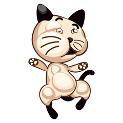 cat mascot vector illustration hitting the glass