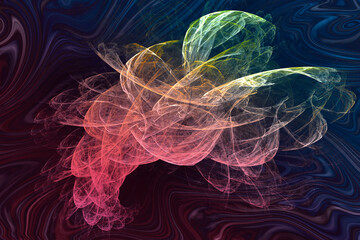 Abstract fractal pattern galaxy, smoke on a dark background and is suitable for use in projects of imagination, creativity and design. Wallpapers and postcards