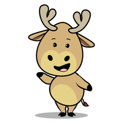cute deer mascot vector illustration