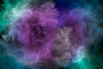 Abstract beautiful fractal background in the form of clouds and feathers in rainbow colors and is suitable for use in projects of imagination, creativity and design.