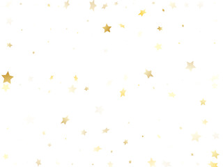 Flying gold star sparkle vector with white background.
