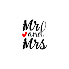Obraz premium Mr and Mrs icon with white background