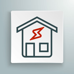 Line Smart home icon isolated on white background. Remote control. Colorful outline concept. Vector