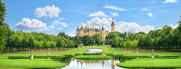 castle of schwerin in germany. Banner for travel goals and sights of city breaks. landmarks, travel...