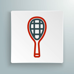 Line Tennis racket icon isolated on white background. Sport equipment. Colorful outline concept. Vector