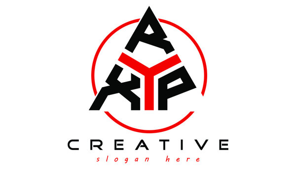XRP three letter creative triangle shape in circle logo design vector template. typography logo | Letter mark logo | initial logo | wordmark logo | minimalist logo | gaming logo | emblem logo