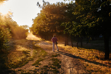 person walking in the park