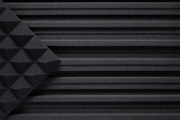 Acoustic soundproof foam wall background texture. Sound isolation material in studio