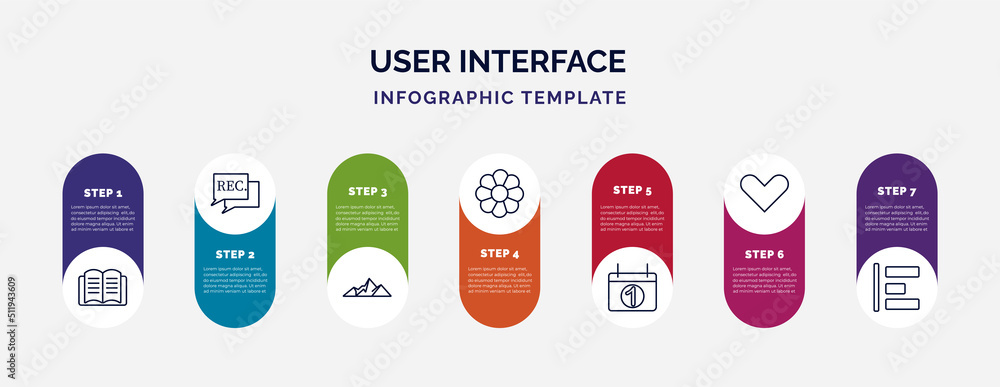 Poster infographic template with icons and 7 options or steps. infographic for user interface concept. incl