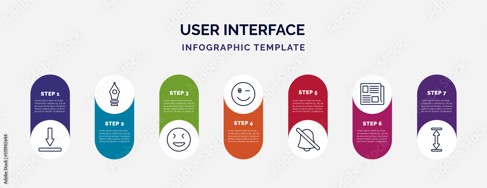 Poster infographic template with icons and 7 options or steps. infographic for user interface concept. incl