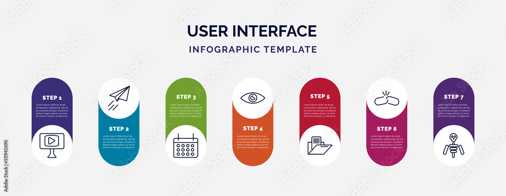 Poster infographic template with icons and 7 options or steps. infographic for user interface concept. incl