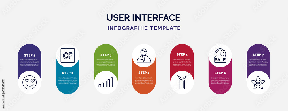 Poster infographic template with icons and 7 options or steps. infographic for user interface concept. incl