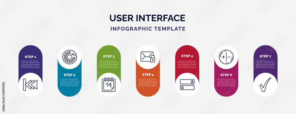 Poster infographic template with icons and 7 options or steps. infographic for user interface concept. incl