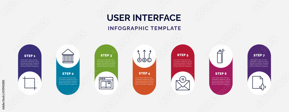 Poster infographic template with icons and 7 options or steps. infographic for user interface concept. incl