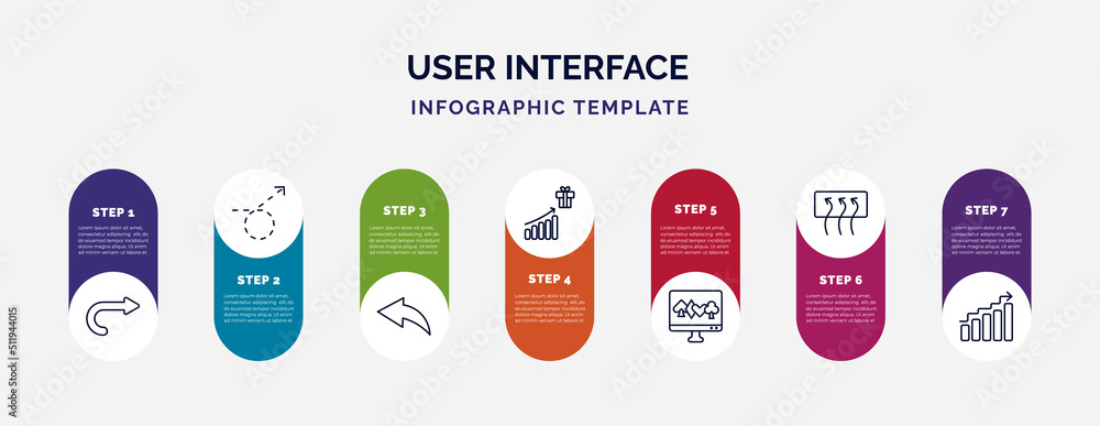 Poster infographic template with icons and 7 options or steps. infographic for user interface concept. incl
