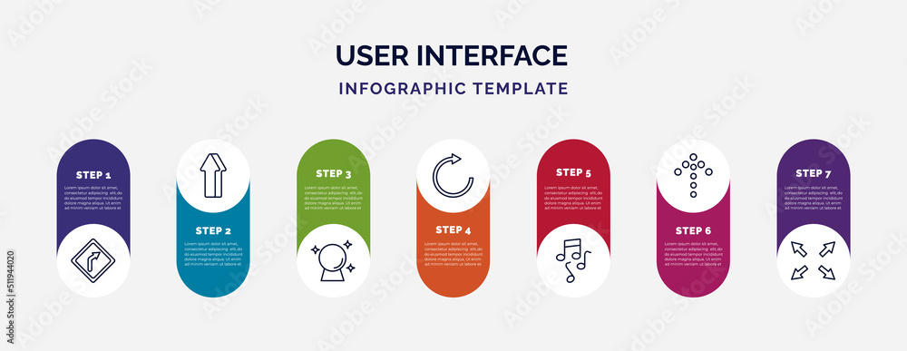 Poster infographic template with icons and 7 options or steps. infographic for user interface concept. incl