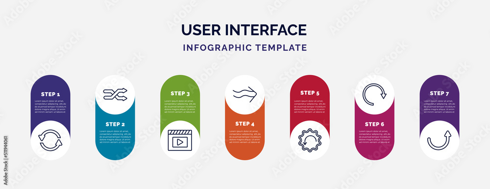 Poster infographic template with icons and 7 options or steps. infographic for user interface concept. incl