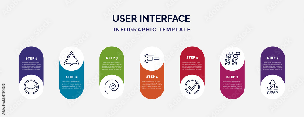 Poster infographic template with icons and 7 options or steps. infographic for user interface concept. incl