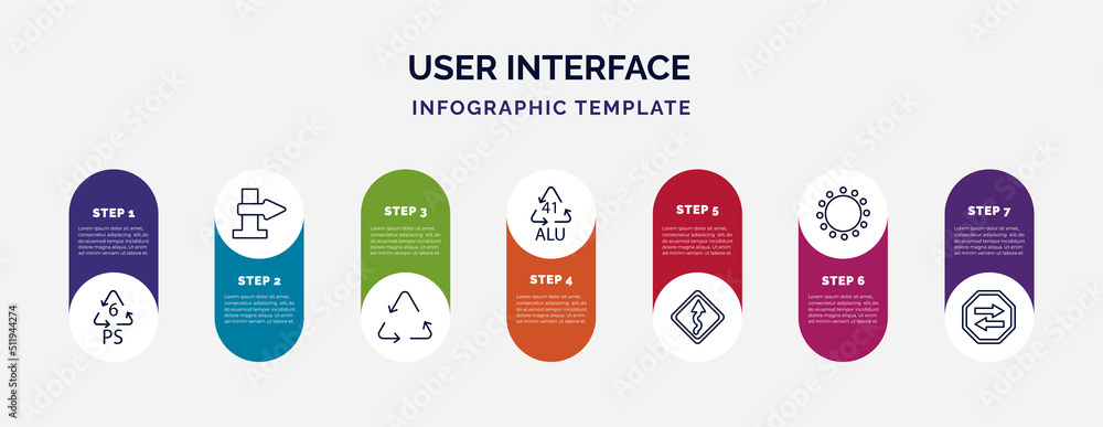 Poster infographic template with icons and 7 options or steps. infographic for user interface concept. incl