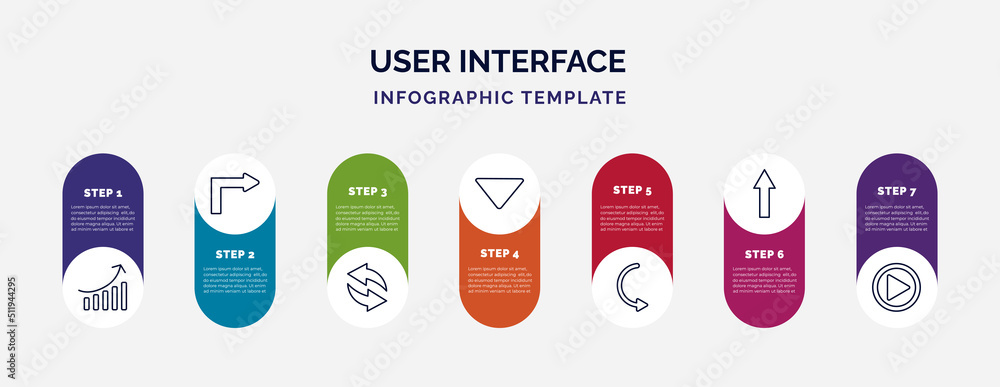 Poster infographic template with icons and 7 options or steps. infographic for user interface concept. incl