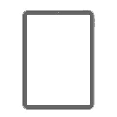 ipad air black frame white display digital tablet. Vector stock illustration.