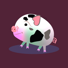 An illustration of a spotted piglet