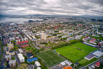 Aerial View of Reykjavik, The Rapidly Growing Urban Metro of Iceland