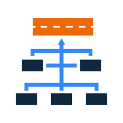 Hierarchy, road map icon. Glyph style vector EPS.