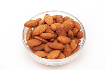 Delicious almond nut raw piece for vegan. Almond full macro shoot nuts healthy food ingredient 