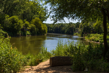 The confluence of the rivers Dyje and Morava on the border of the three states of the Czech...