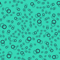 Black Wedding rings icon isolated seamless pattern on green background. Bride and groom jewelry sign. Marriage symbol. Diamond ring. Vector