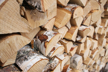 .Chopped firewood.